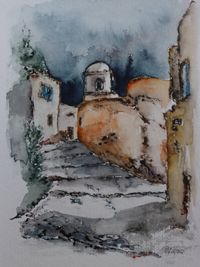 Korsika_Blick zur Kirche in Pigna (24 x 32)
