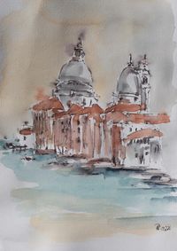 Venedig_I_mit Fineliner und Aquarell_2024 (17 x 24)