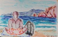 Patmos - Am Strand von Psili Ammos_Postkarte