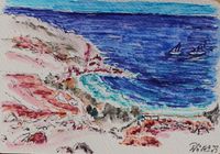 Patmos - Blick auf die Bucht von Psili Ammos_Postkarte