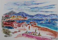 Korsika_Strandpromenade von Ajaccio (Postkarte)